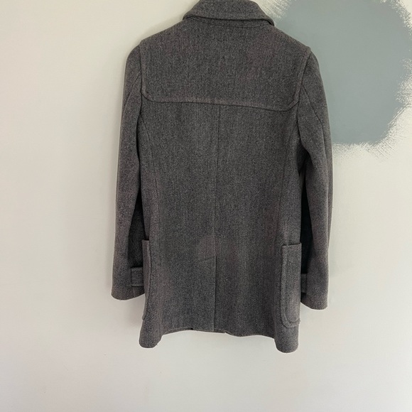 Banana Republic Womens Grey Wool Blend Horn Toggle w/ Loop + Zipper Jacket small - Picture 4 of 5